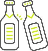 Beer Bottle Neon Grid Feature vector