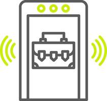 Luggage Scan Custom Line Drawing vector