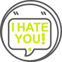 Hate You Streamlined Line Drawing vector
