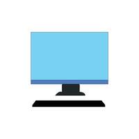 Flat Computer Monitor Illustration on White Background Modern Minimalist Desktop Icon Design . vector