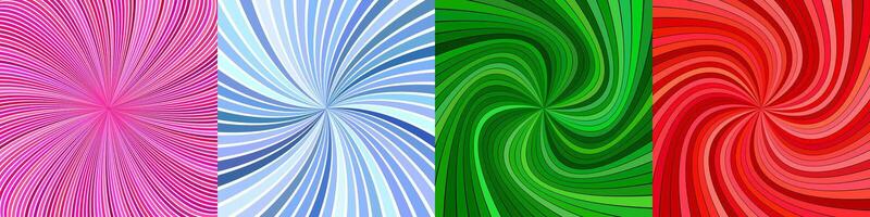 Color abstract geometric ray burst background set vector
