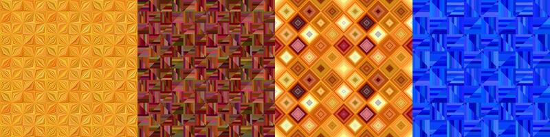 Seamless color geometrical pattern background set vector