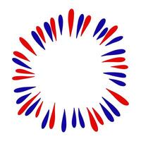 Round frame, fireworks for the Independence Day of the US. vector