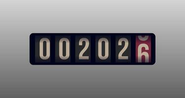 Countdown Timer Rolling 2026 New Year Celebration, Holiday Background, End of Year Design. Perfect for Digital Cards, Invitations, Party Themes. Illustration vector