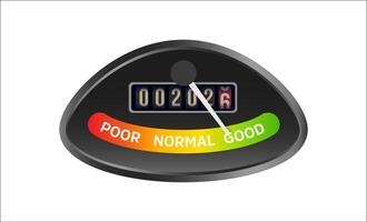 2026 New Year Countdown Gauge in Speedometer Style Showing Good Rating. Creative Holiday Meter for Festive Design, Celebration, and Digital Greeting. Illustration. vector