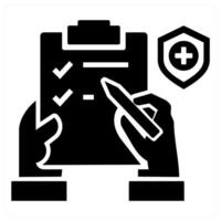 Heart Checkup icon concept in black color vector