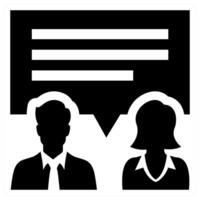 Group Chatting icon concept in black color vector