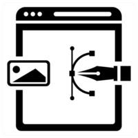 Graphic Design icon concept in black color vector