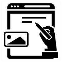 Image icon concept in black color vector