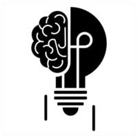 Idea Generation icon concept in black color vector