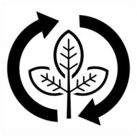 Green Cycle icon concept in black color vector