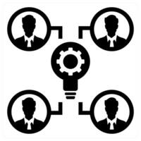 Idea Collaboration icon concept in black color vector