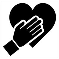 Heart Touching icon concept in black color vector