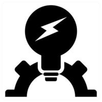 Idea Development icon in black color vector