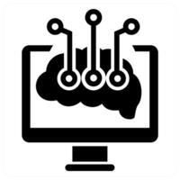 Intelligent Data icon concept in black color vector