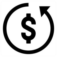 Investment Return icon concept in black color vector