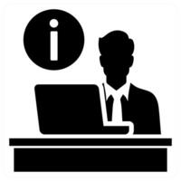Important Desk icon concept in black color vector