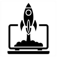 Launch and boostup black color vector