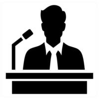Lecture concept in black color vector