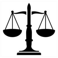 Justice icon concept in black color vector