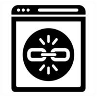 Link icon concept in black color vector