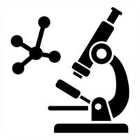 Microscope icon concept in black color vector