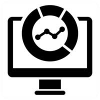 Market Analysis icon concept in black color vector
