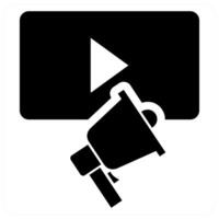 Media Promotion icon concept in black color vector