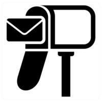 Mail Box icon concept in black color vector