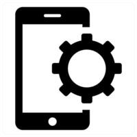 Mobile Option in black color vector