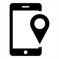 Mobile Location in black color vector