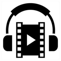 Multimedia icon concept in black color vector