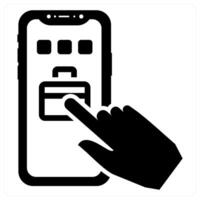 Mobile Shopping in black color vector