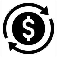 Money Circulation icon concept in black color vector