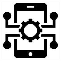 Mobile Technology concept in black color vector