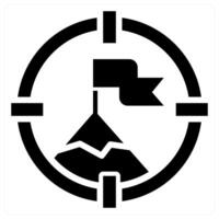 Mission icon concept in black color vector