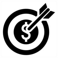 Money Target and goal concept in black color vector
