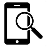 Mobile Search icon concept in black color vector