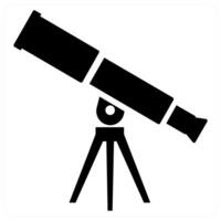 Telescope icon in black color vector