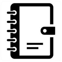 Notebook icon concept in black color vector