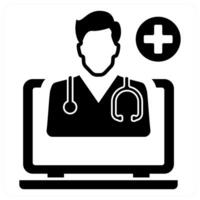 Online Consultation concept in black color vector