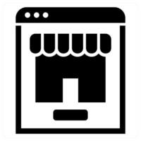 Online Store icon in black color vector