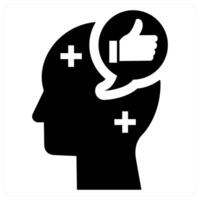 Optimistic icon concept in black color vector
