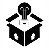 Out of box Idea icon concept in black color vector