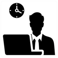 Overtime icon in black color vector