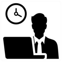 Overtime icon concept in black color vector