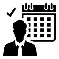 Personal Schedule icon in black color vector