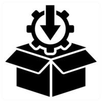 Package icon concept in black color vector