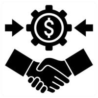 P2P Lending icon concept in black color vector
