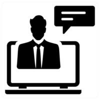 Online Teaching icon concept in black color vector
